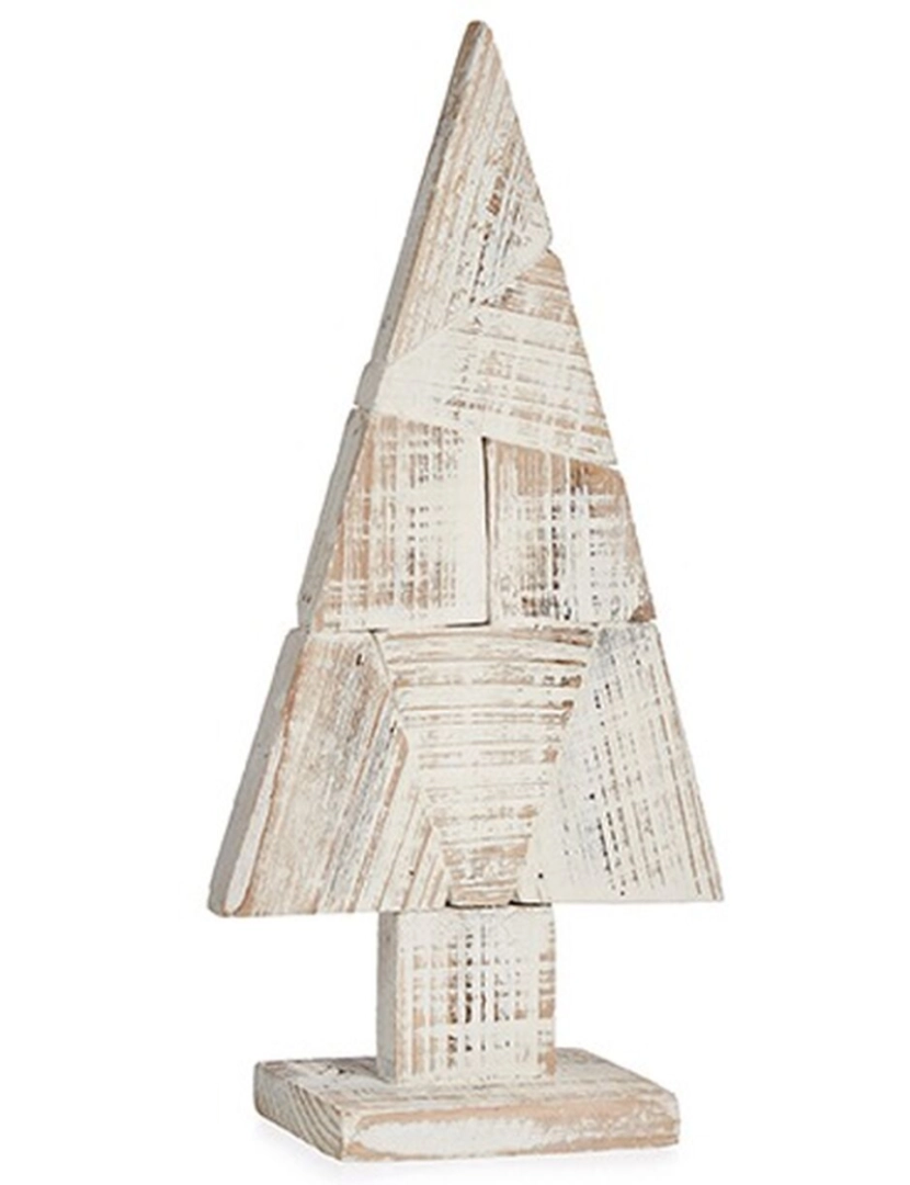 imagem de Figura Decorativa Árvore de Natal Branco Natural Madeira 9 x 41,5 x 20 cm (12 Unidades)2