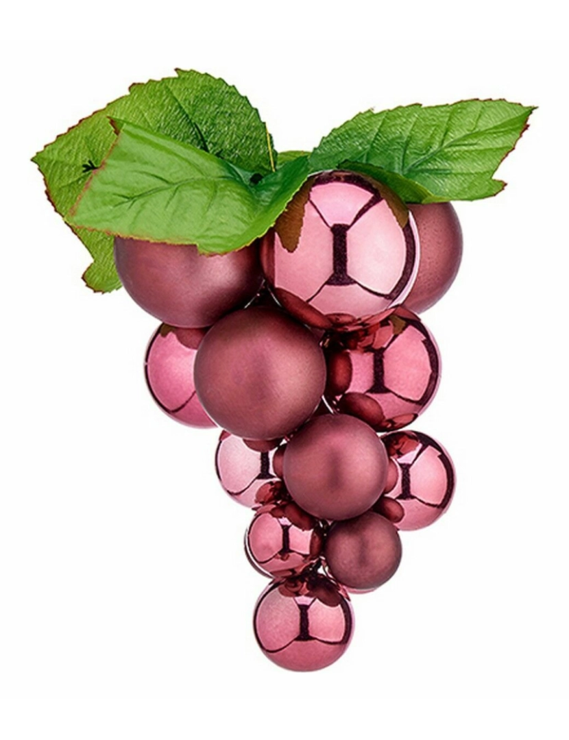 imagem de Bola de Natal Uvas Mini Cor de Rosa Plástico 15 x 15 x 20 cm (14 Unidades)2