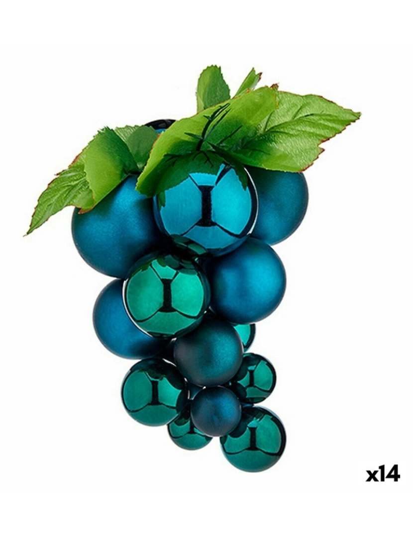Krist+ - Bola de Natal Uvas Mini Azul Plástico 15 x 15 x 20 cm (14 Unidades)