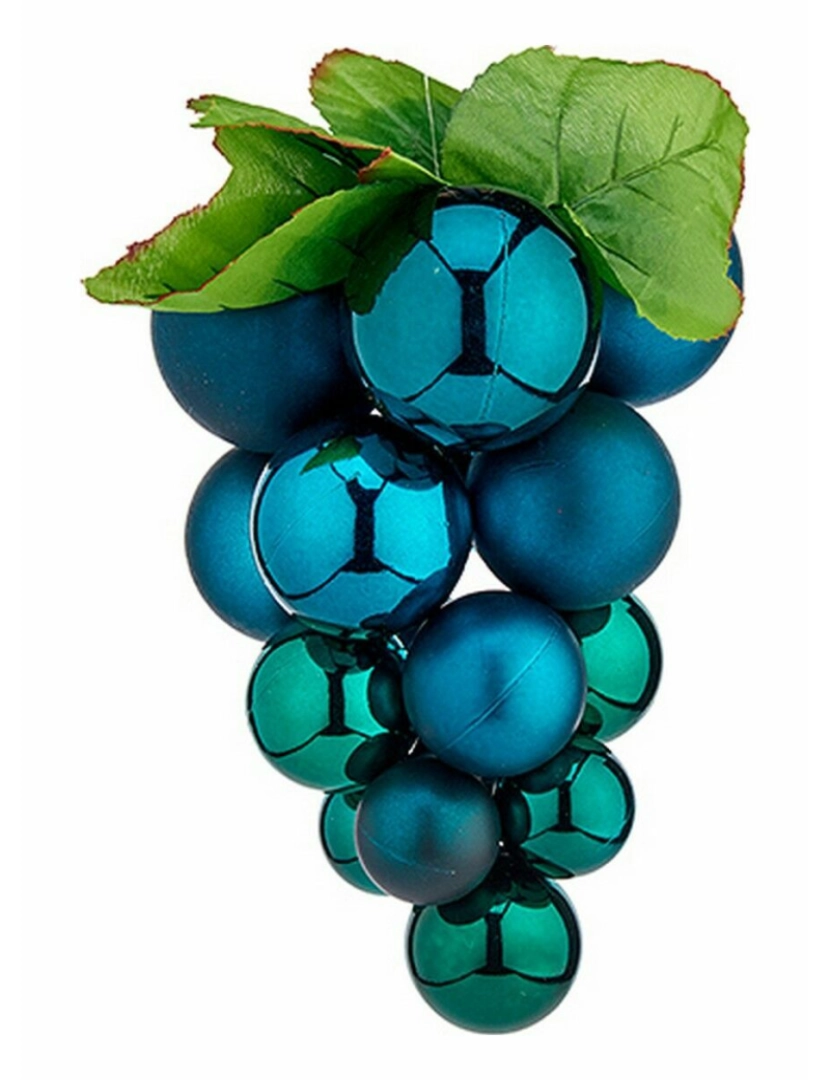 imagem de Bola de Natal Uvas Pequeno Azul Plástico 14 x 14 x 25 cm (18 Unidades)2