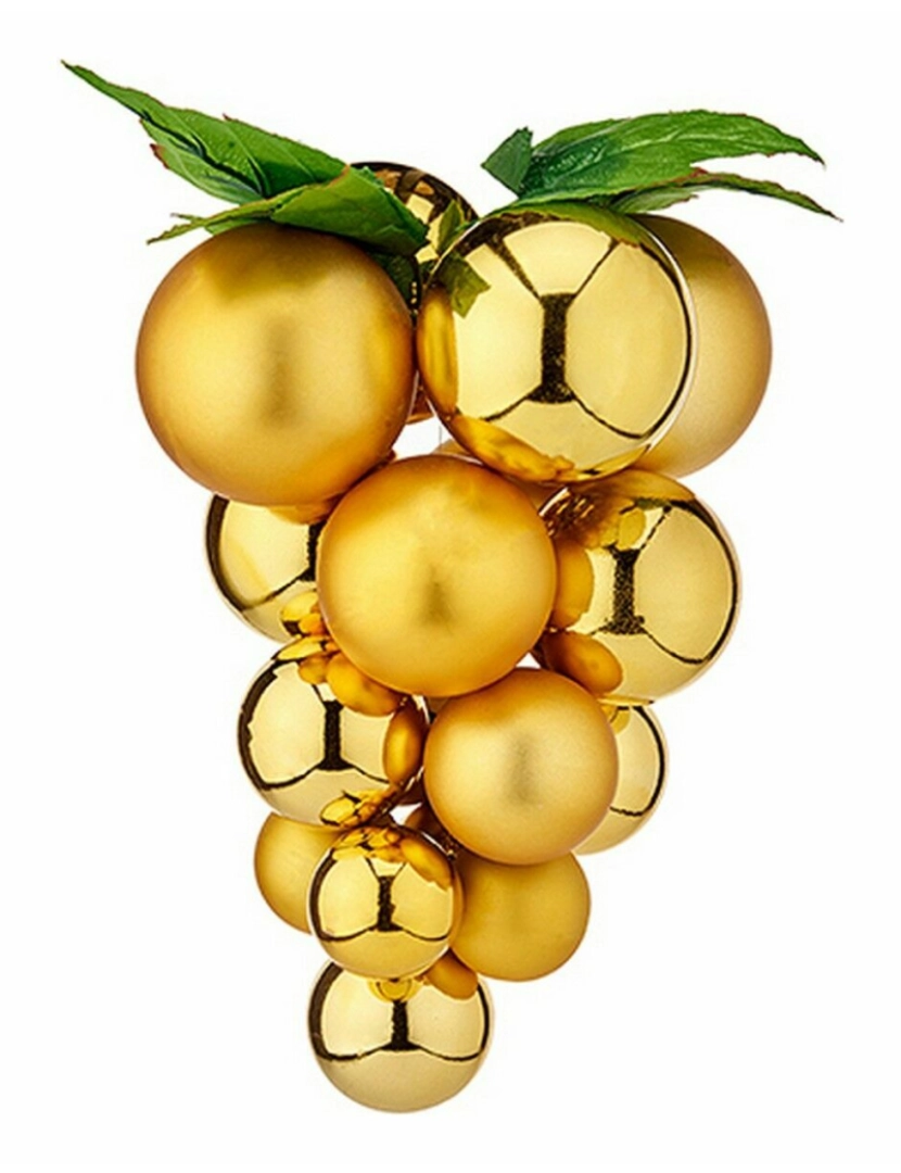 imagem de Bola de Natal Uvas Médio Dourado Plástico 18 x 18 x 28 cm (12 Unidades)2