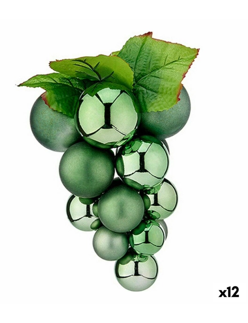 Krist+ - Bola de Natal Uvas Médio Verde Plástico 19 x 28 x 19 cm (12 Unidades)