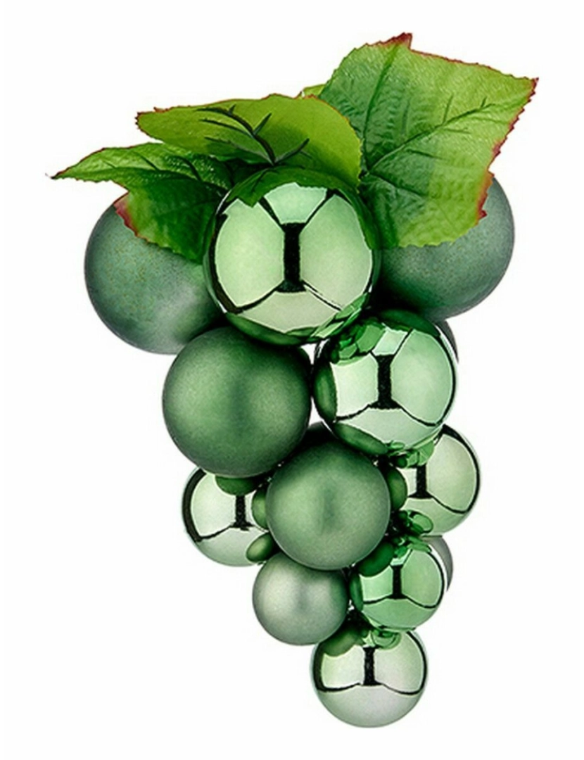 imagem de Bola de Natal Uvas Médio Verde Plástico 19 x 28 x 19 cm (12 Unidades)2