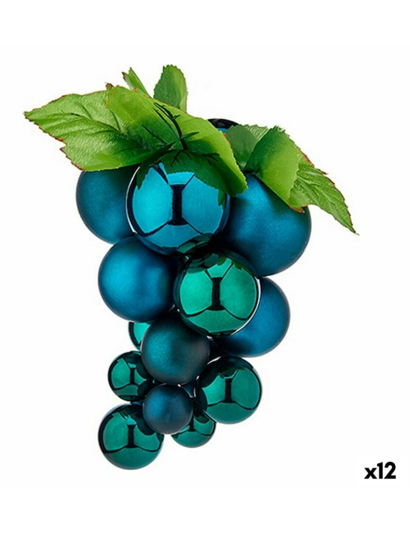 Krist+ - Bola de Natal Uvas Médio Azul Plástico 18 x 18 x 28 cm (12 Unidades)