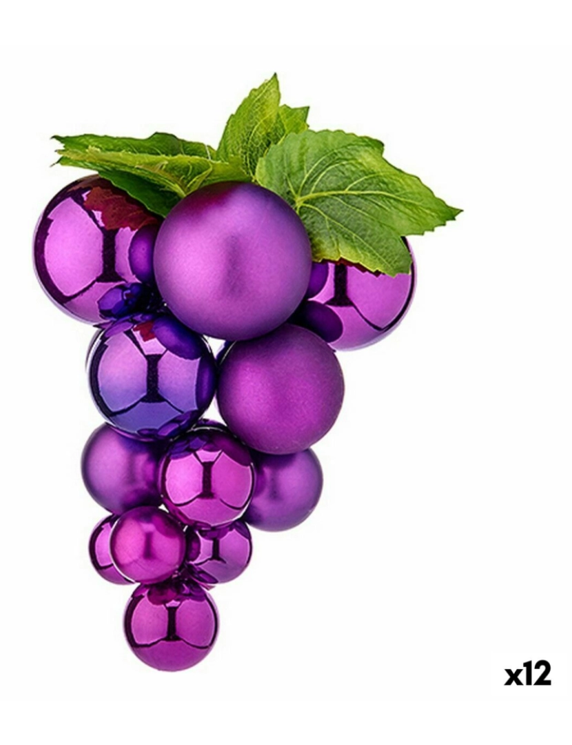 Krist+ - Bola de Natal Uvas Médio Roxo Plástico 19 x 28 x 19 cm (12 Unidades)