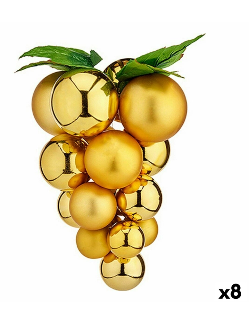 Krist+ - Bola de Natal Uvas Grande Dourado Plástico 22 x 26 x 23 cm (8 Unidades)