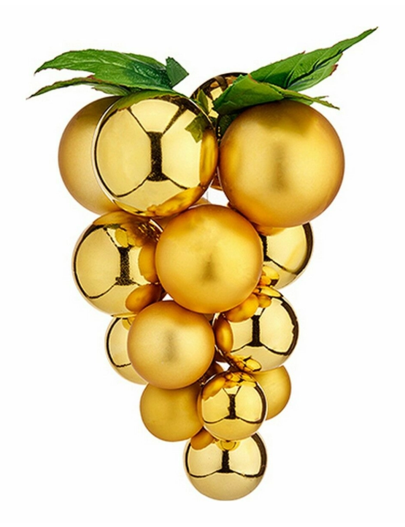 imagem de Bola de Natal Uvas Grande Dourado Plástico 22 x 26 x 23 cm (8 Unidades)2