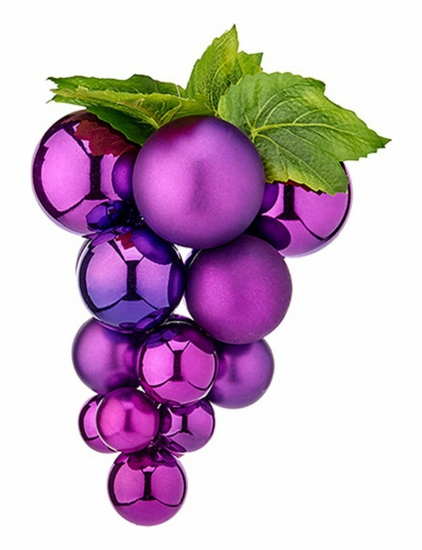 imagem de Bola de Natal Uvas Grande Roxo Plástico 22 x 33 x 22 cm (8 Unidades)2