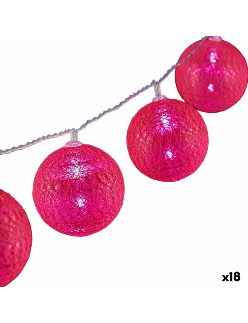 Krist+ - Grinalda de Luzes LED 6 x 6 x 200 cm Cor de Rosa (18 Unidades)