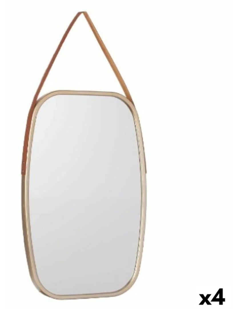 Gift Decor - Espelho de parede Castanho champagne Cristal Polipele 43 x 65 x 3 cm (4 Unidades)