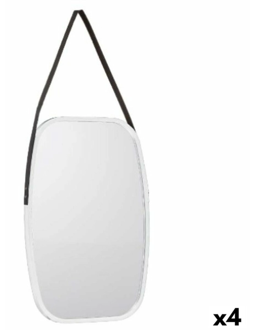 Gift Decor - Espelho de parede Branco Preto Cristal Polipele 43 x 65 x 3 cm (4 Unidades)