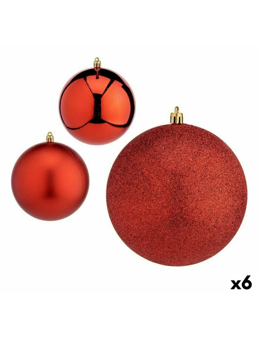 imagem de Conjunto de bolas de Natal Vermelho Plástico Ø 12 cm (6 Unidades)2
