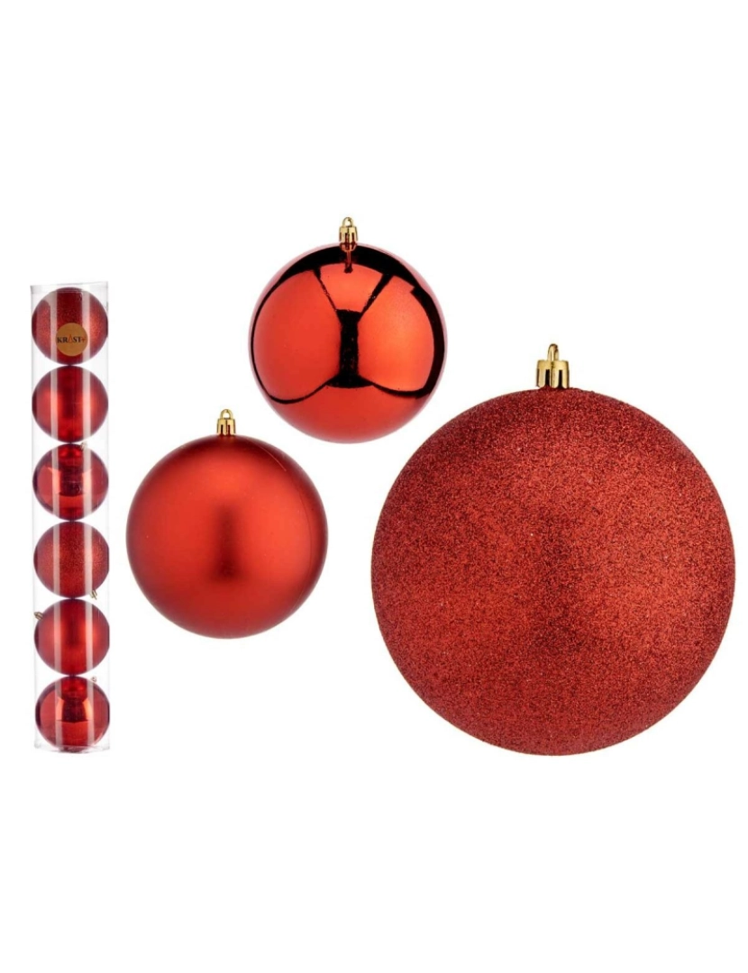 imagem de Conjunto de bolas de Natal Vermelho Plástico Ø 12 cm (6 Unidades)3