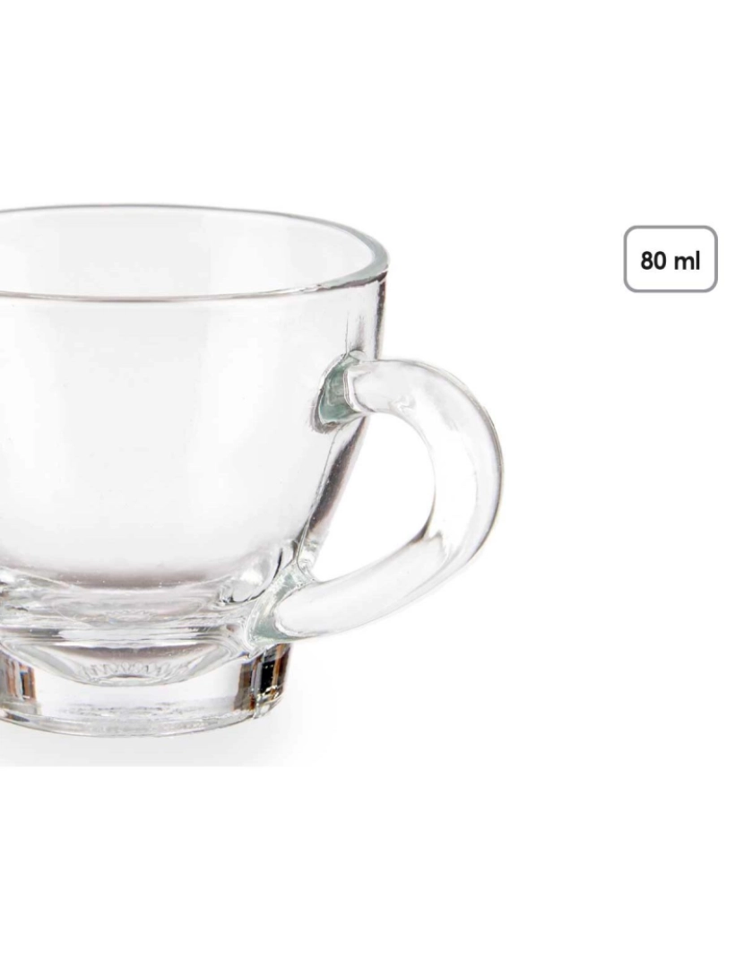 imagem de Conjunto de Chávenas de Café Transparente Vidro 80 ml (24 Unidades)4