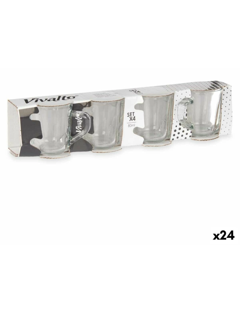 imagem de Conjunto de Chávenas de Café Transparente Vidro 80 ml (24 Unidades)1