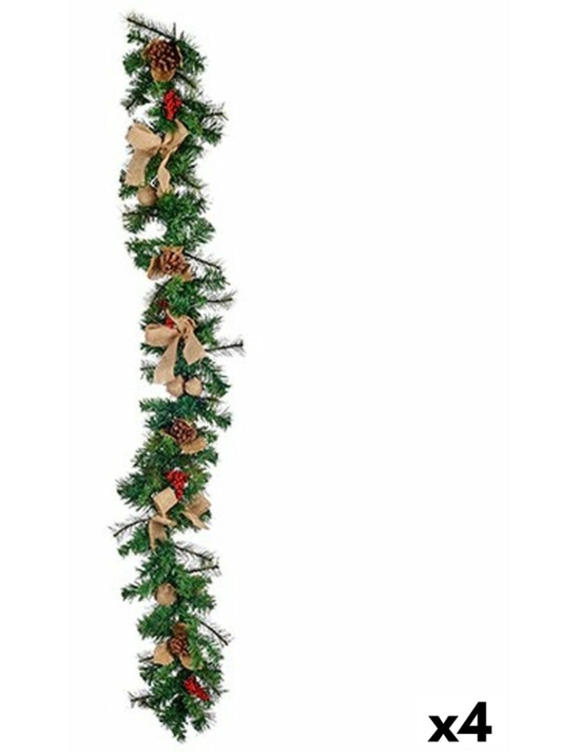 Krist+ - Grinalda de Natal Rama Vermelho Verde 22 x 10 x 176 cm (4 Unidades)