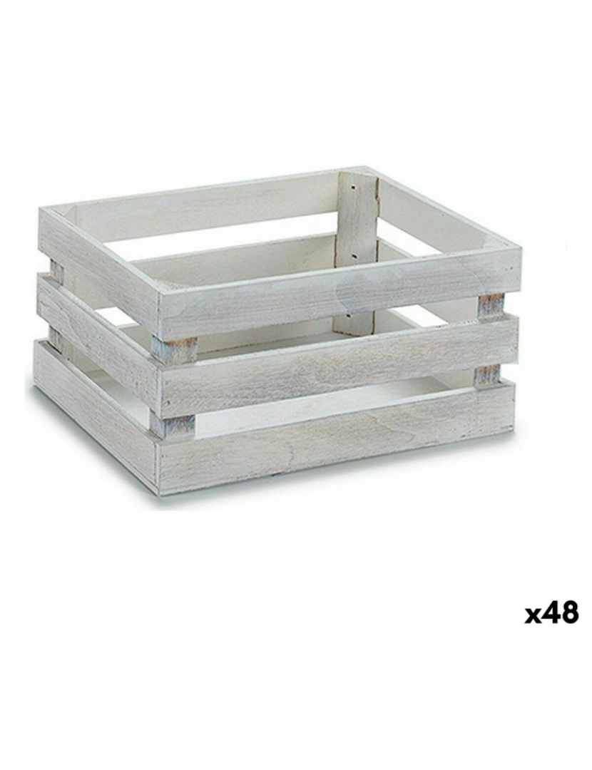 Gift Decor - Caixa Decorativa Branco Madeira de álamo 22 x 9 x 13 cm (48 Unidades)