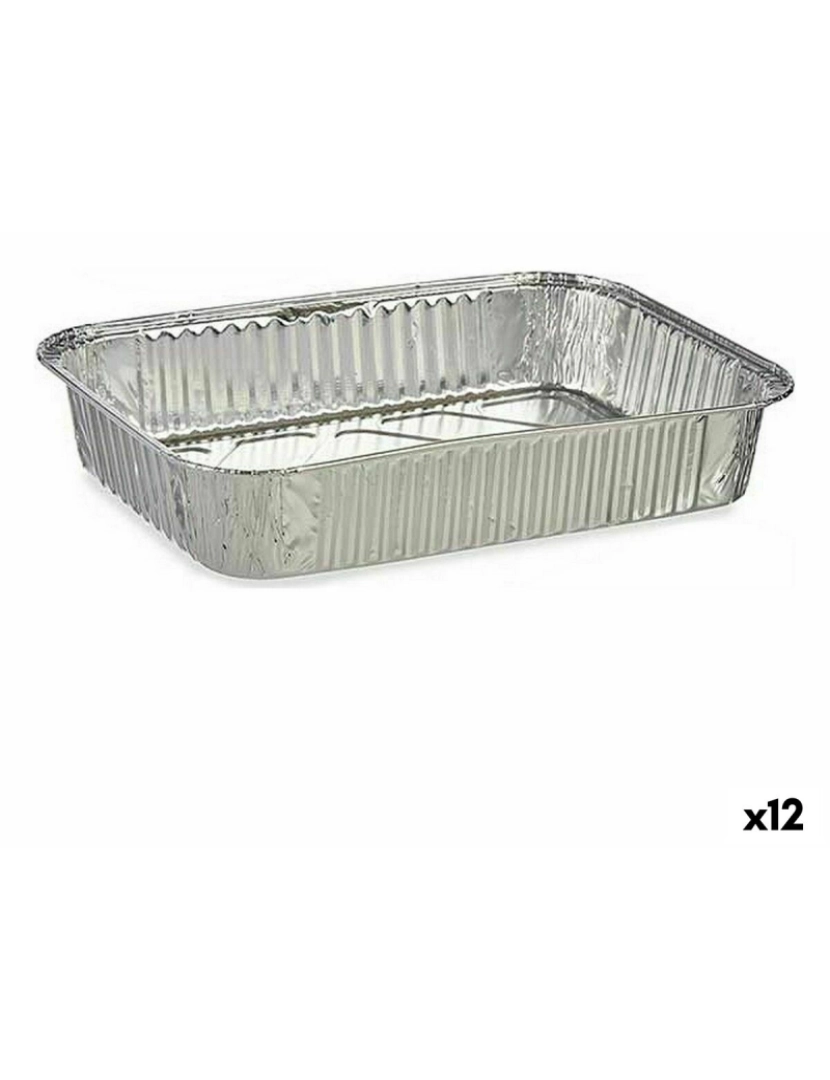 Kinvara - Conjunto de tabuleiros de cozinha Descartável Alumínio 22 x 15,6 x 4,8 cm (12 Unidades)