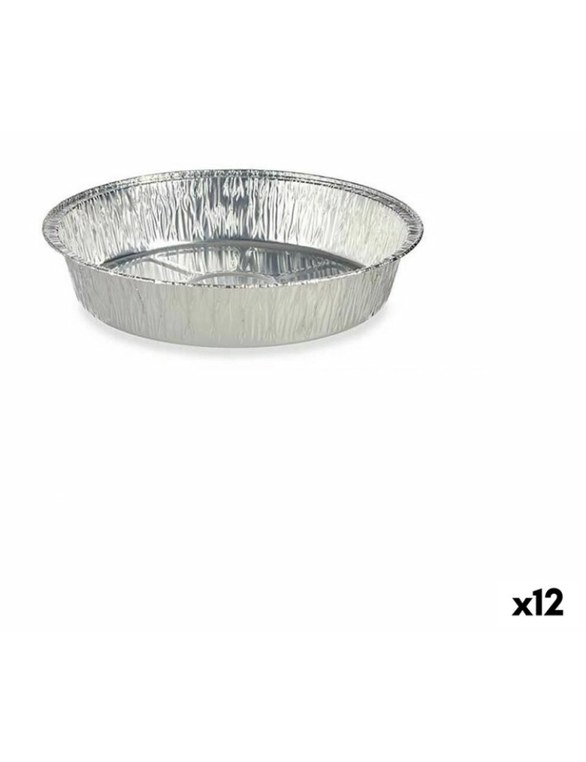Kinvara - Conjunto de tabuleiros de cozinha Descartável Redondo Alumínio 21,5 x 5,5 x 21,5 cm (12 Unidades)