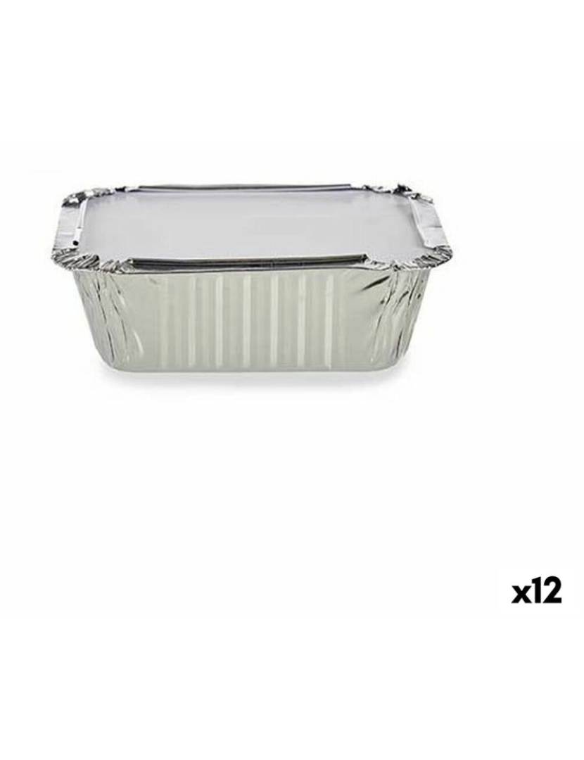 Kinvara - Conjunto de tabuleiros de cozinha Descartável Com tampa Alumínio 14,5 x 7,5 x 12,5 cm (12 Unidades)
