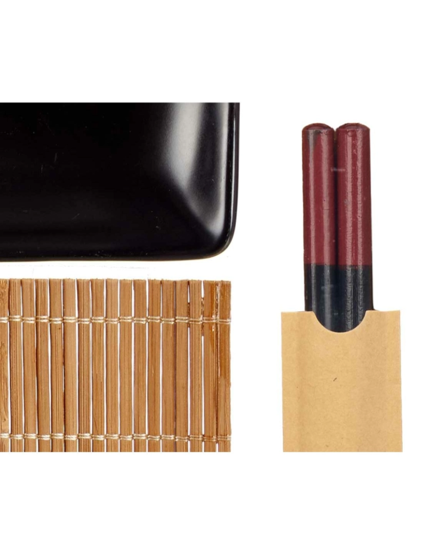 imagem de Conjunto de sushi Preto Cerâmica Bambu (6 Unidades)3