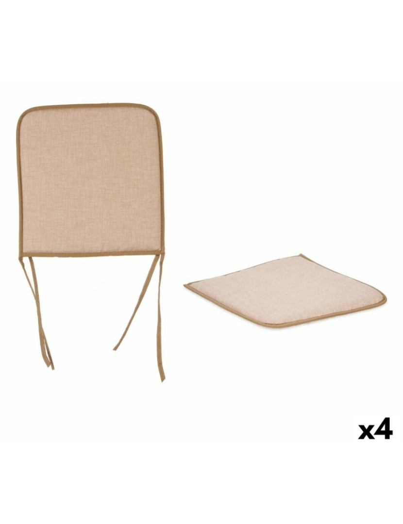 Gift Decor - Almofada para cadeiras Bege 38 x 2,5 x 38 cm (4 Unidades)