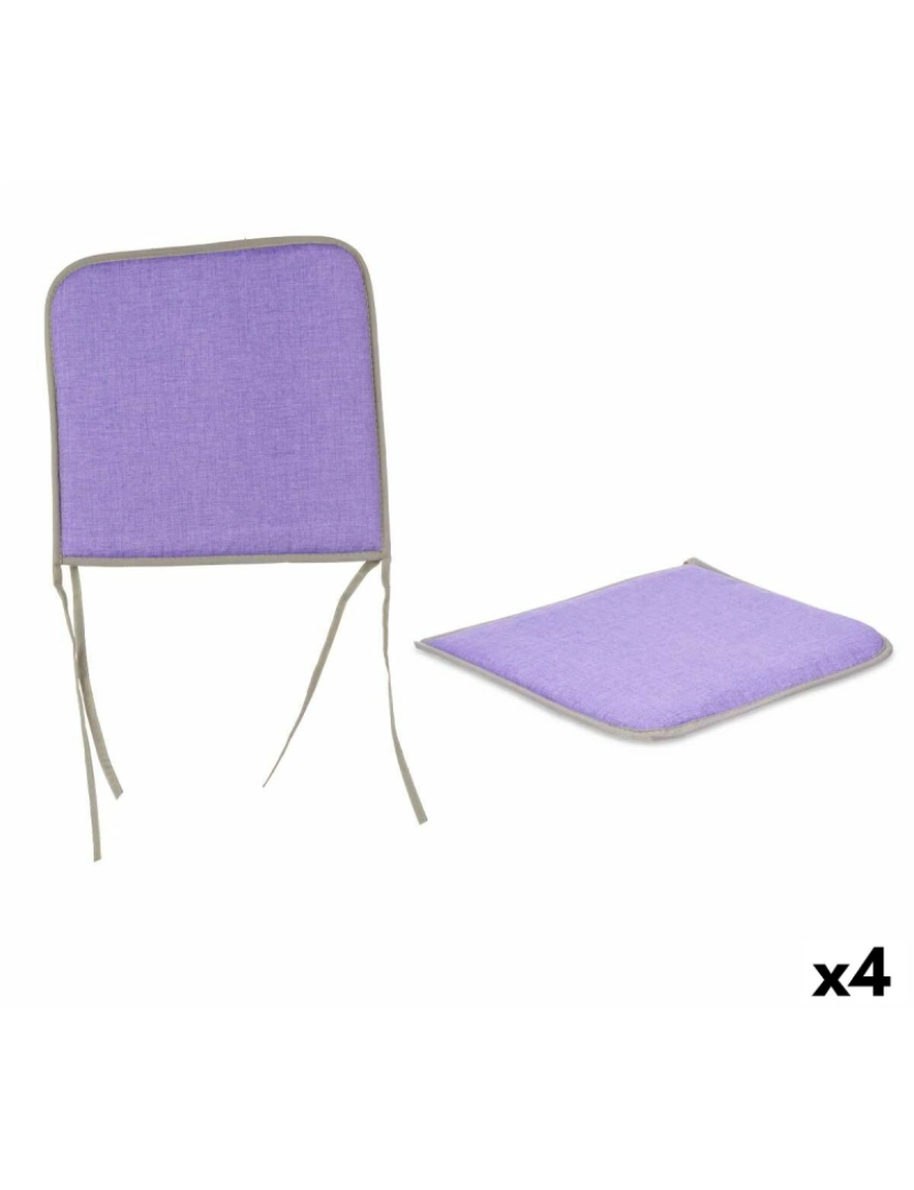 Gift Decor - Almofada para cadeiras Lilás 38 x 2,5 x 38 cm (4 Unidades)