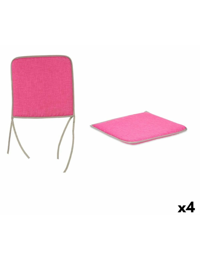 Gift Decor - Almofada para cadeiras Cor de Rosa 38 x 2,5 x 38 cm (4 Unidades)