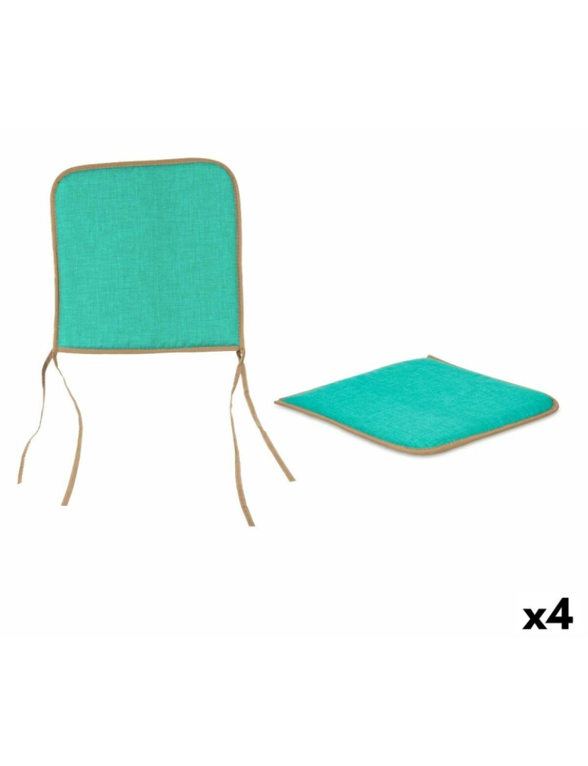 Gift Decor - Almofada para cadeiras Verde 38 x 2,5 x 38 cm (4 Unidades)