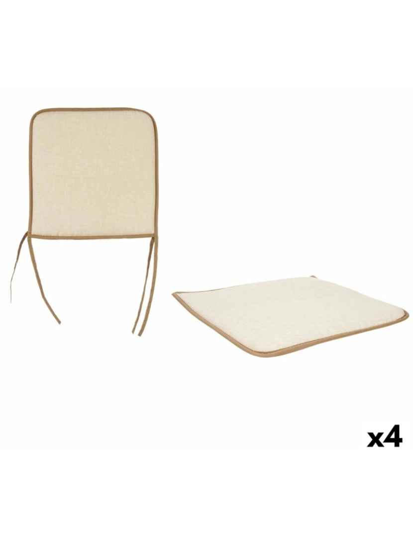 Gift Decor - Almofada para cadeiras Marfim 38 x 2,5 x 38 cm (4 Unidades)