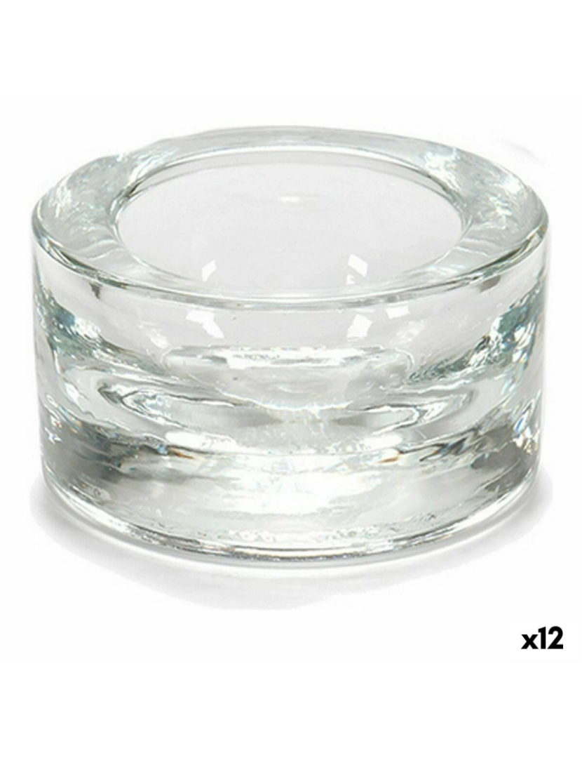 Gift Decor - Castiçais Transparente Vidro 7 x 3,5 x 7 cm (12 Unidades)