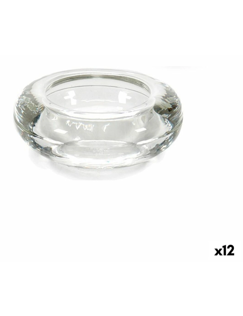 Gift Decor - Castiçais Transparente Vidro 6,5 x 2,5 x 6,5 cm (12 Unidades)