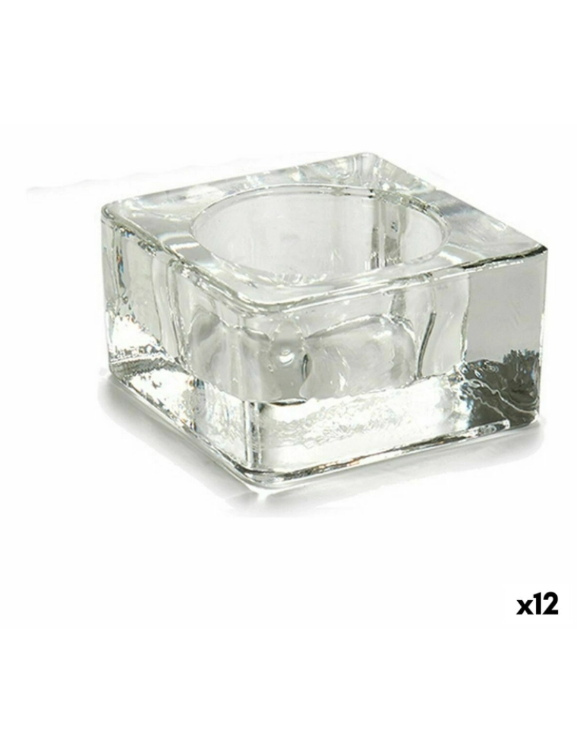 Gift Decor - Castiçais Transparente Vidro 6 x 3 x 6 cm (12 Unidades)