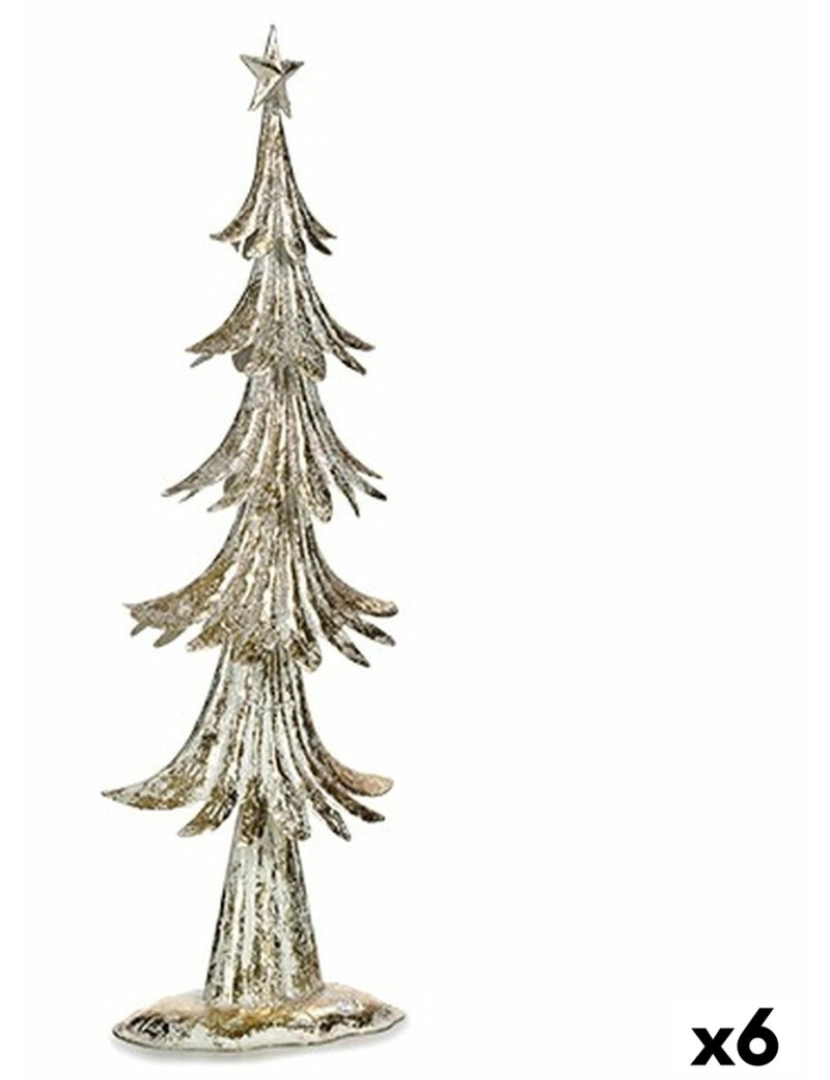 Krist+ - Figura Decorativa Árvore de Natal Branco Metal 12 x 50 x 18 cm (6 Unidades)