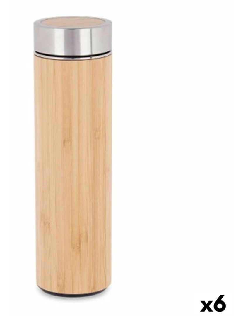 Kinvara - Termo 500 ml Natural Metal Bambu (6 Unidades)