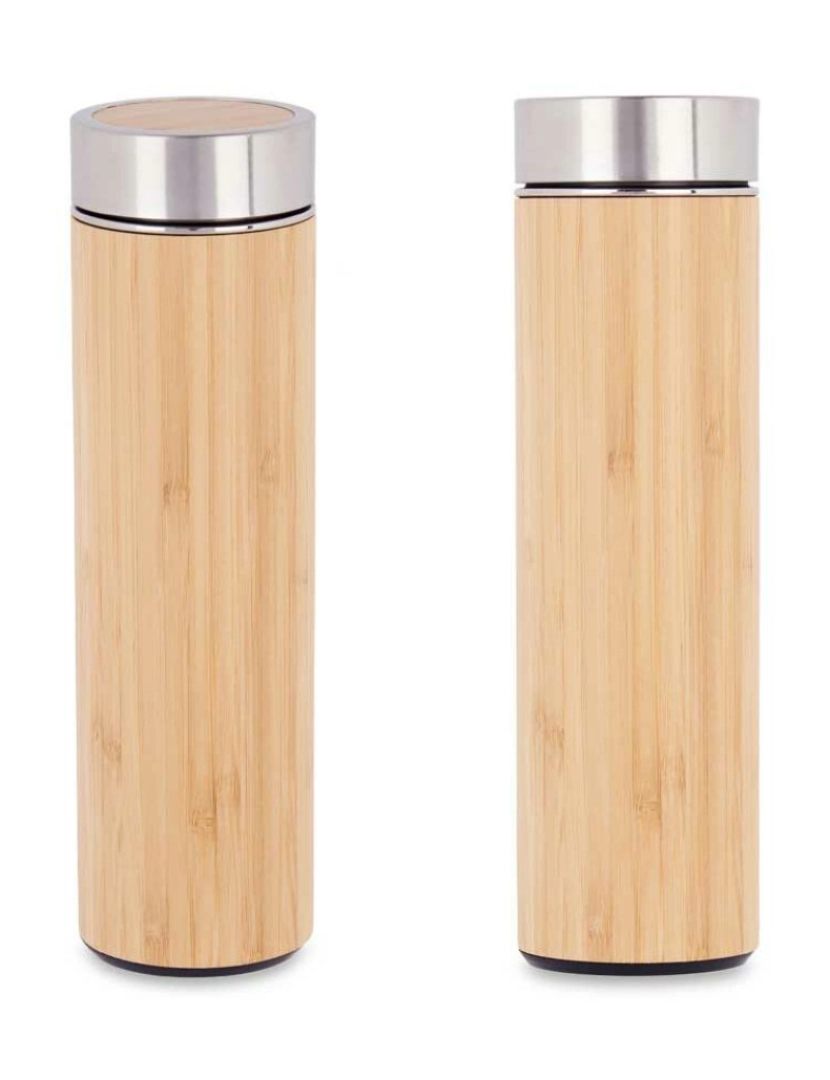 imagem de Termo 500 ml Natural Metal Bambu (6 Unidades)2