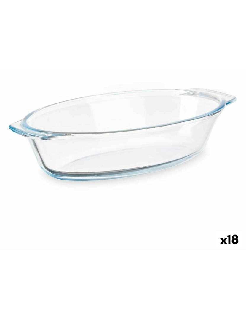 Vivalto - Recipiente de Cozinha Com pegas Transparente Vidro de Borosilicato 700 ml 23,6 x 5,3 x 13 cm (18 Unidades)