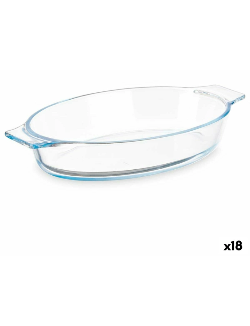 Vivalto - Recipiente de Cozinha Com pegas Transparente Vidro de Borosilicato 800 ml 27 x 4,5 x 15,8 cm (18 Unidades)