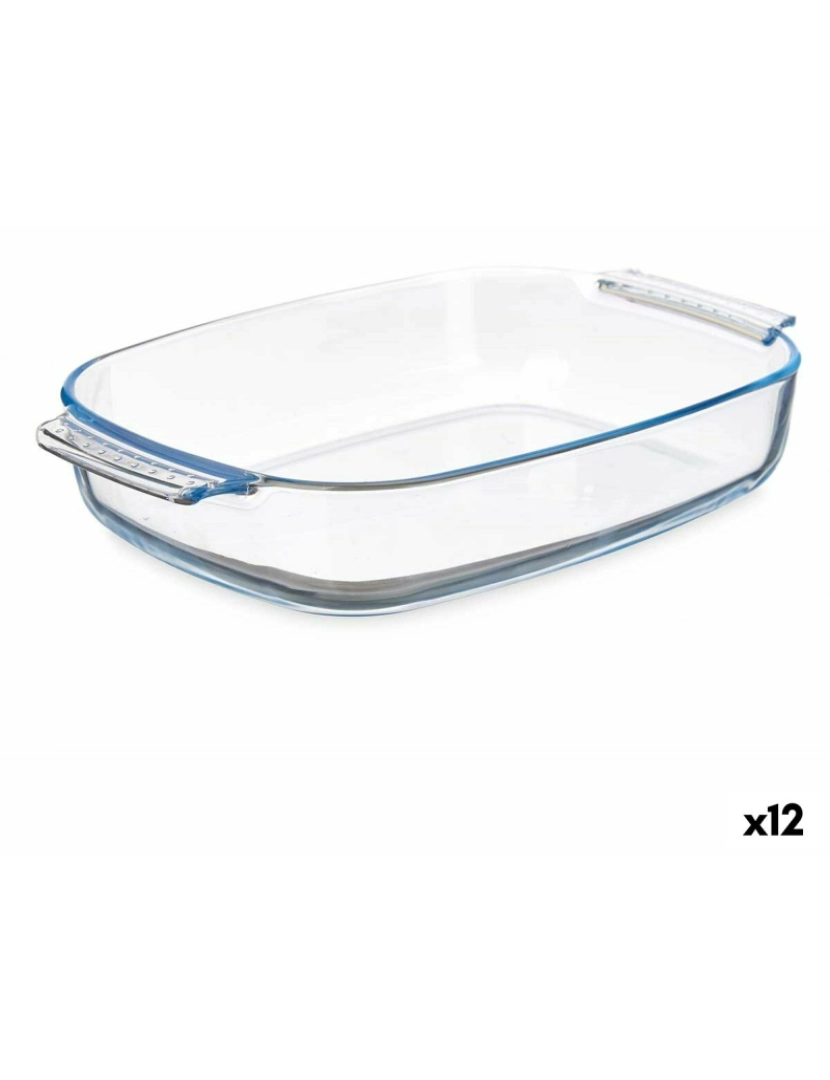 imagem de Recipiente de Cozinha Com pegas Transparente Vidro de Borosilicato 2 L 30,2 x 6 x 19,6 cm (12 Unidades)1