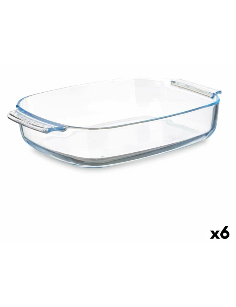 imagem de Recipiente de Cozinha Com pegas Transparente Vidro de Borosilicato 3,8 L 38 x 6,5 x 25,4 cm (6 Unidades)1