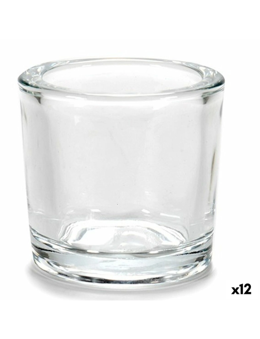 Gift Decor - Castiçais Transparente Vidro 6,5 x 6 x 6,5 cm (12 Unidades)
