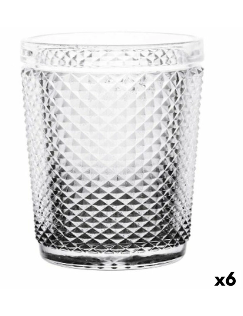 Vivalto - Copo Diamante Transparente Antracite Vidro 300 ml (6 Unidades)