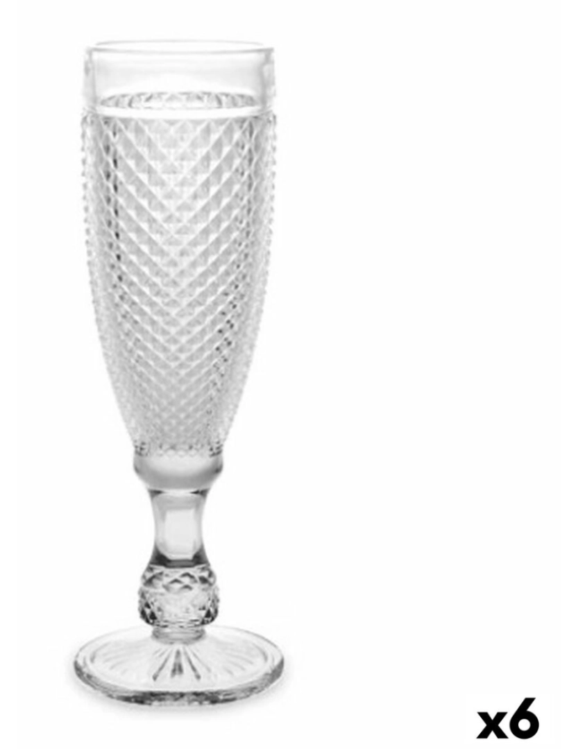 Vivalto - Copo de champanhe Diamante Transparente Vidro 185 ml (6 Unidades)