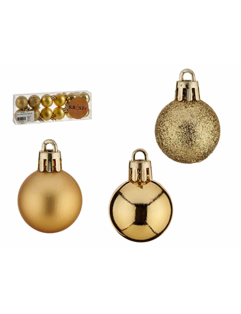 imagem de Conjunto de bolas de Natal Dourado PVC Ø 3 cm (12 Unidades)2