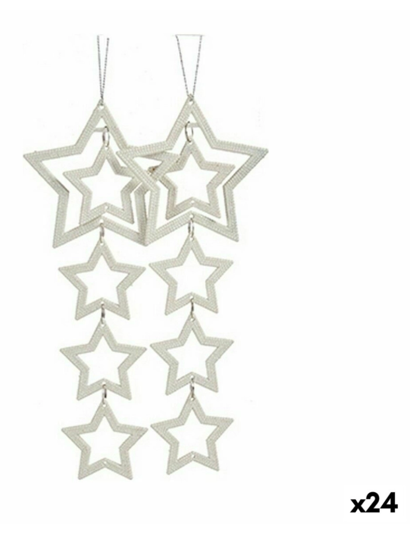 Krist+ - Conjunto de Decorações de Natal Estrelas Madrepérola 19 x 0,2 x 23 cm (24 Unidades)