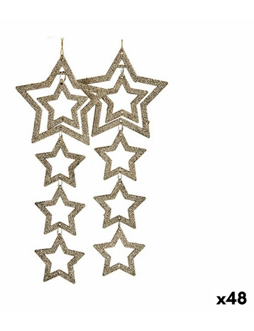 Krist+ - Conjunto de Decorações de Natal Estrelas champagne 19 x 0,2 x 23 cm (48 Unidades)
