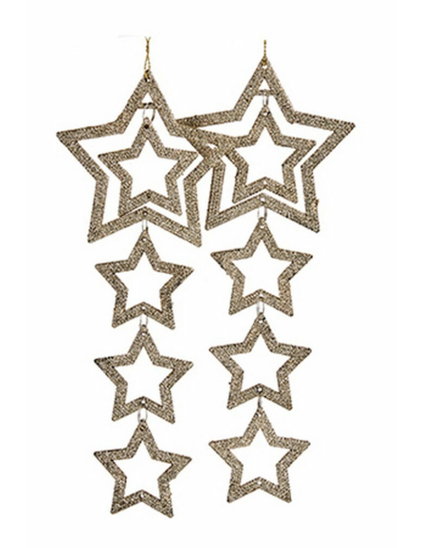 imagem de Conjunto de Decorações de Natal Estrelas champagne 19 x 0,2 x 23 cm (48 Unidades)2