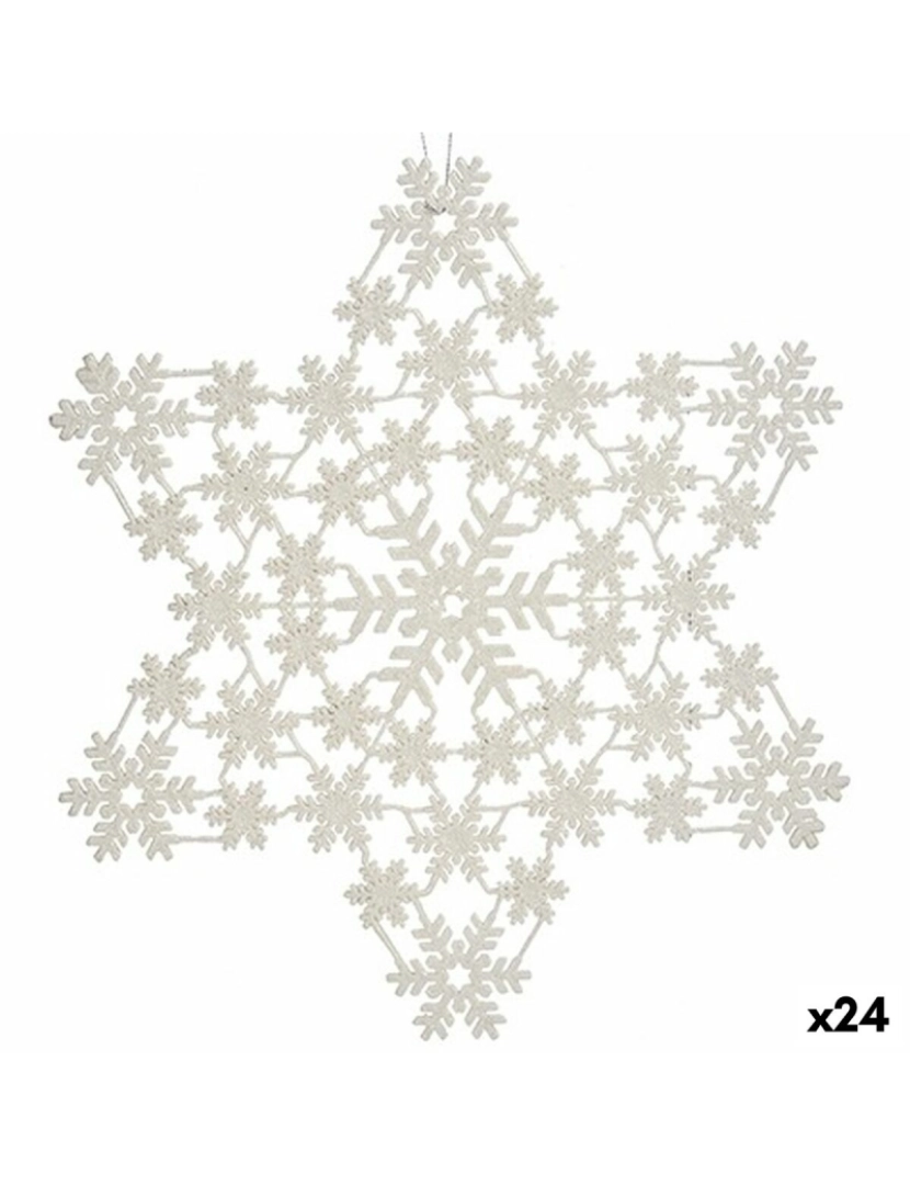 Krist+ - Adorno Natalício Estrela Branco 31,5 x 32 x 0,1 cm (24 Unidades)