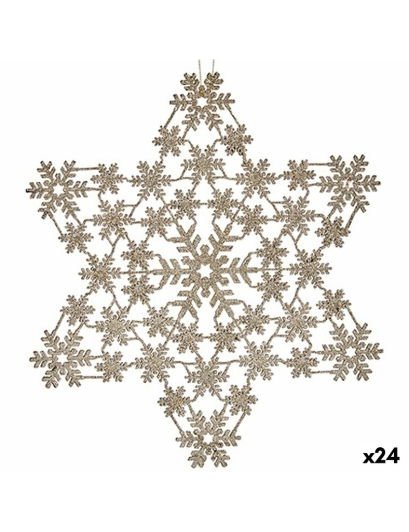 Krist+ - Adorno Natalício Estrela champagne 31,5 x 32 x 0,1 cm (24 Unidades)