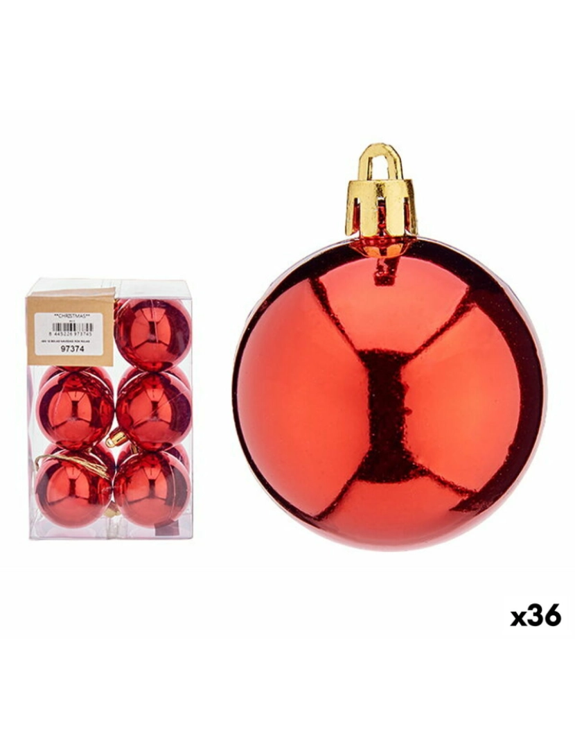 Krist+ - Conjunto de bolas de Natal Vermelho Plástico Ø 5 cm (36 Unidades)